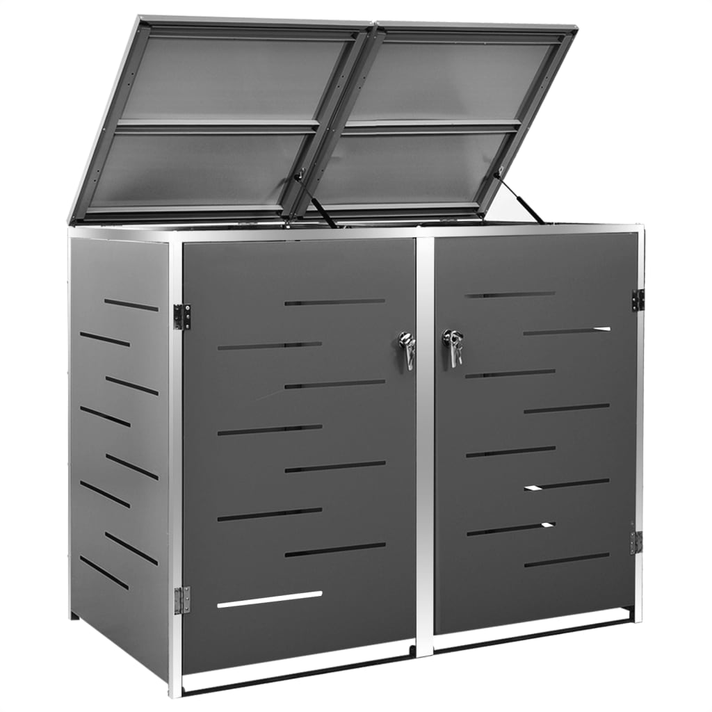 Containerberging dubbel 138x77,5x112,5 cm roestvrij staal is nu te koop bij PeponiXL, paradijselijk wonen!