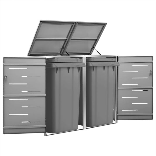 Containerberging dubbel 138x77,5x112,5 cm roestvrij staal is nu te koop bij PeponiXL, paradijselijk wonen!