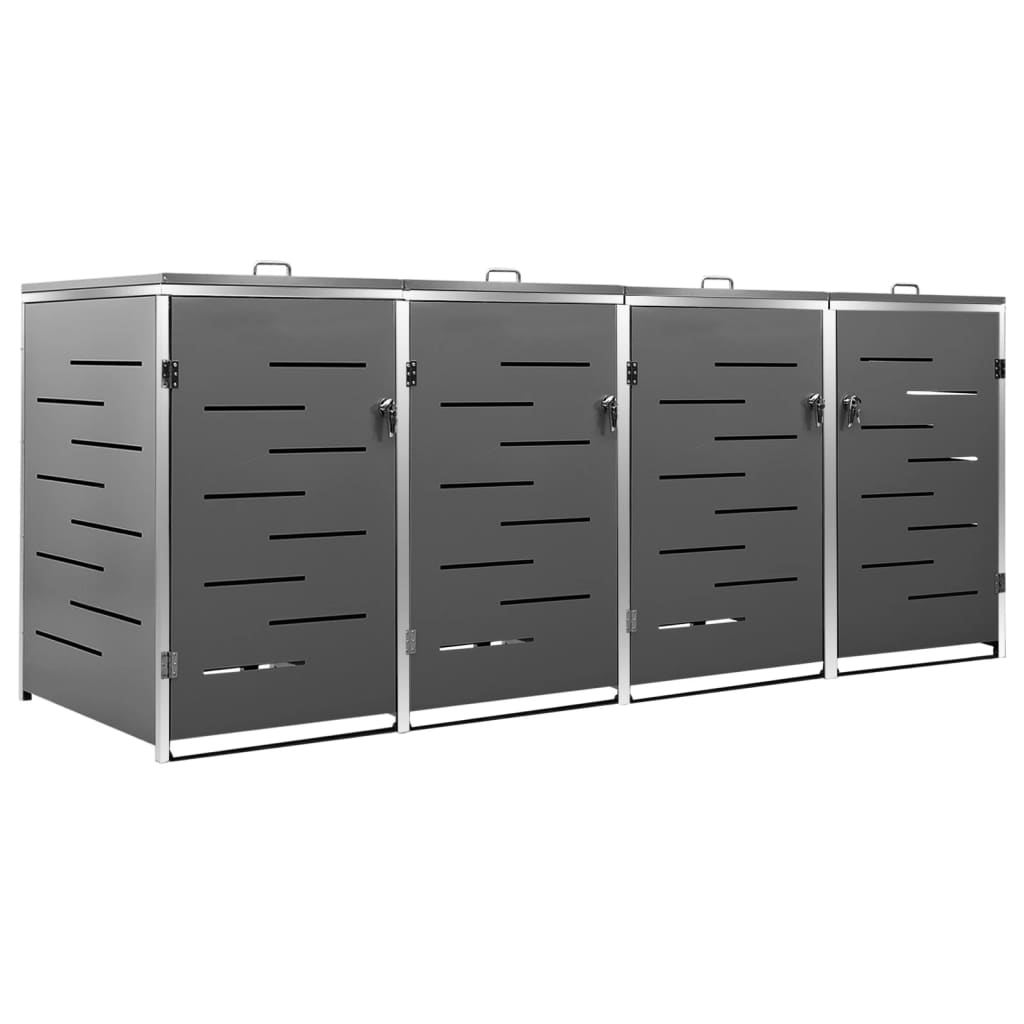 Containerberging vierdubbel 276,5x77,5x112,5 cm roestvrij staal is nu te koop bij PeponiXL, paradijselijk wonen!