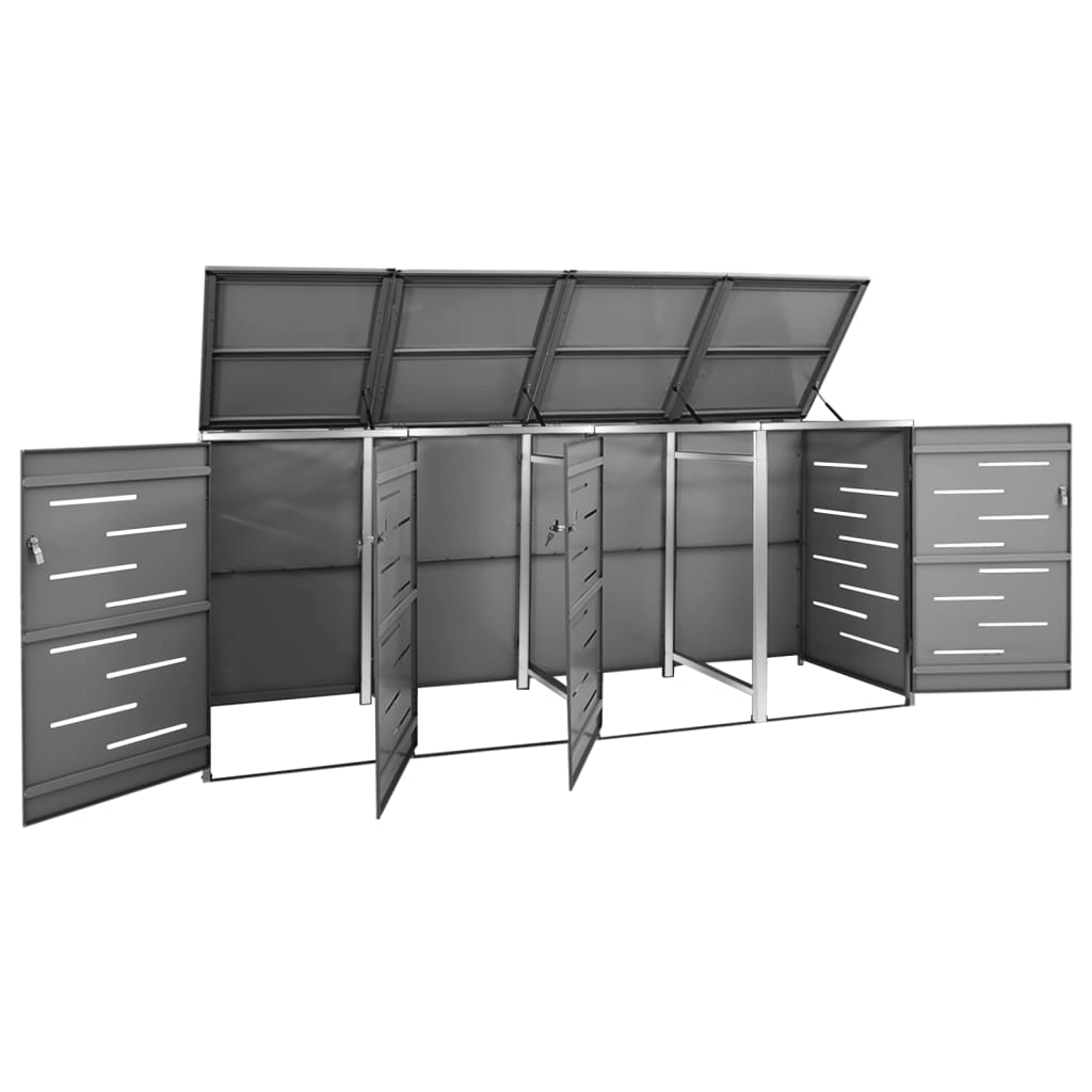 Containerberging vierdubbel 276,5x77,5x112,5 cm roestvrij staal is nu te koop bij PeponiXL, paradijselijk wonen!