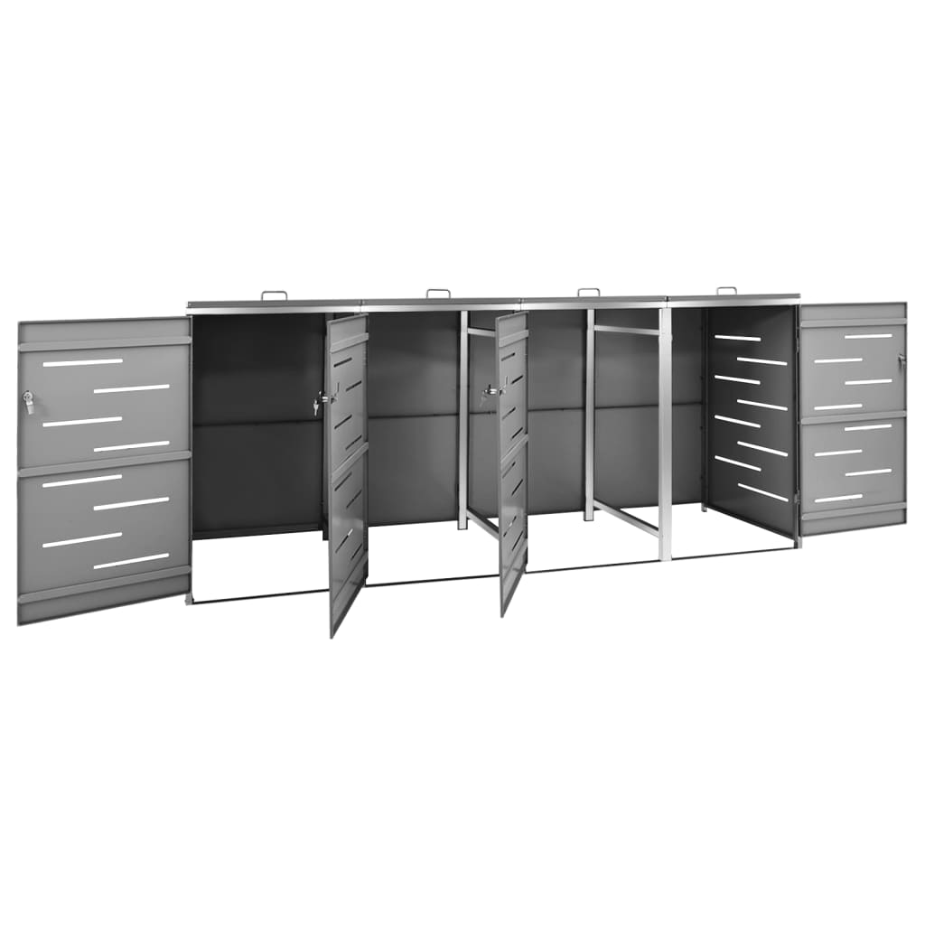 Containerberging vierdubbel 276,5x77,5x112,5 cm roestvrij staal is nu te koop bij PeponiXL, paradijselijk wonen!