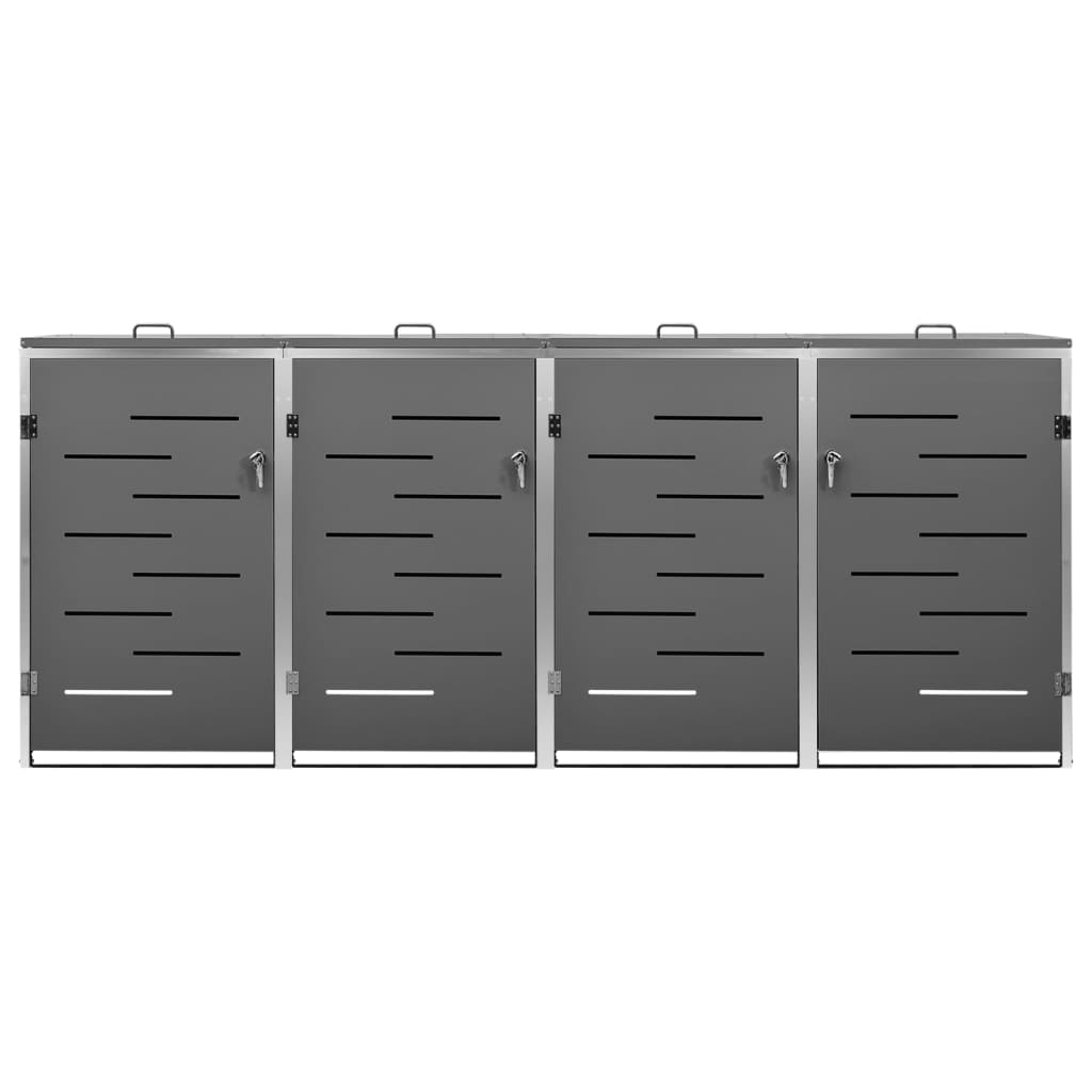 Containerberging vierdubbel 276,5x77,5x112,5 cm roestvrij staal is nu te koop bij PeponiXL, paradijselijk wonen!