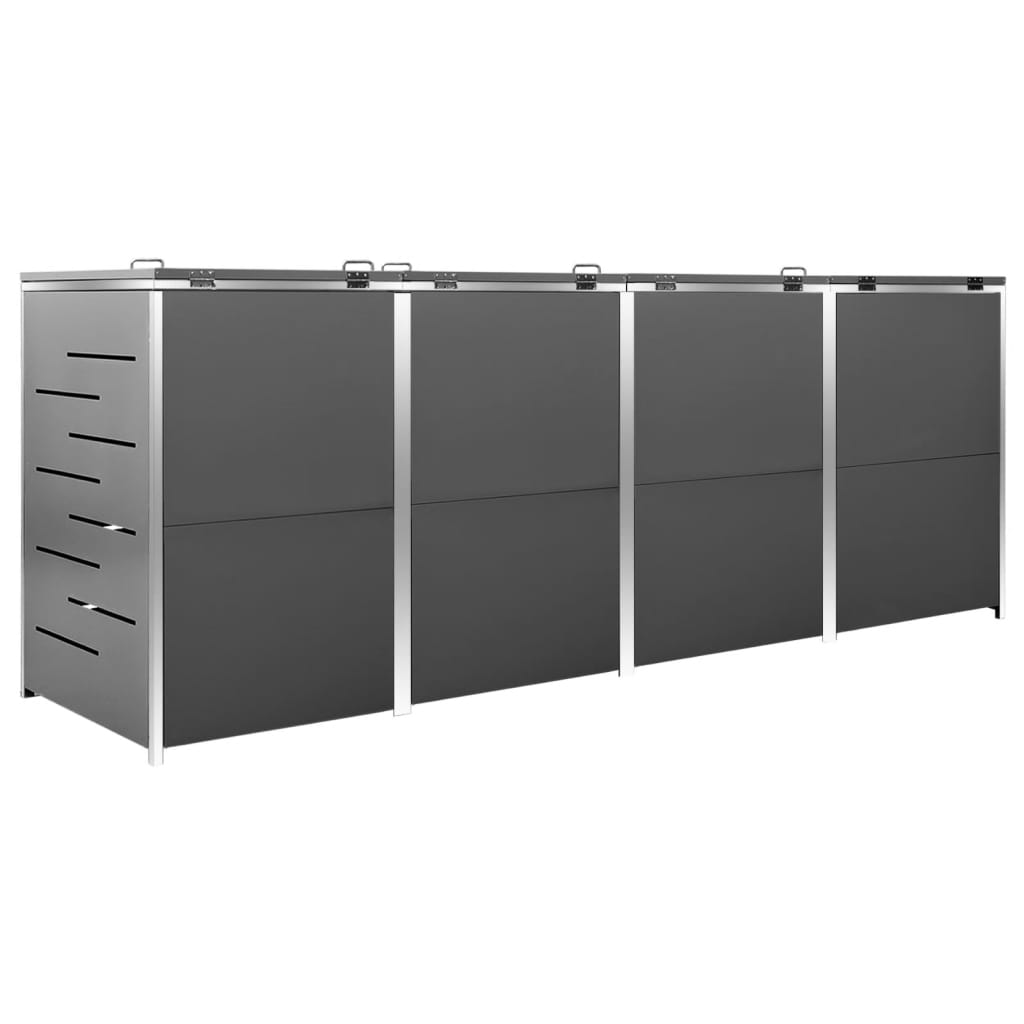 Containerberging vierdubbel 276,5x77,5x112,5 cm roestvrij staal is nu te koop bij PeponiXL, paradijselijk wonen!