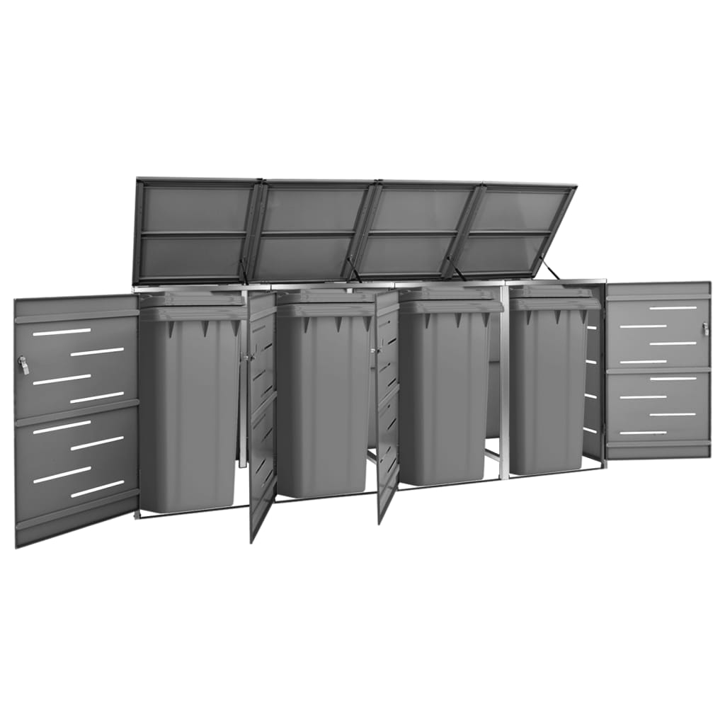 Containerberging vierdubbel 276,5x77,5x112,5 cm roestvrij staal is nu te koop bij PeponiXL, paradijselijk wonen!