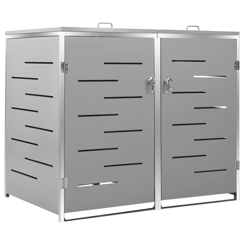 Containerberging dubbel 138x77,5x112,5 cm roestvrij staal is nu te koop bij PeponiXL, paradijselijk wonen!