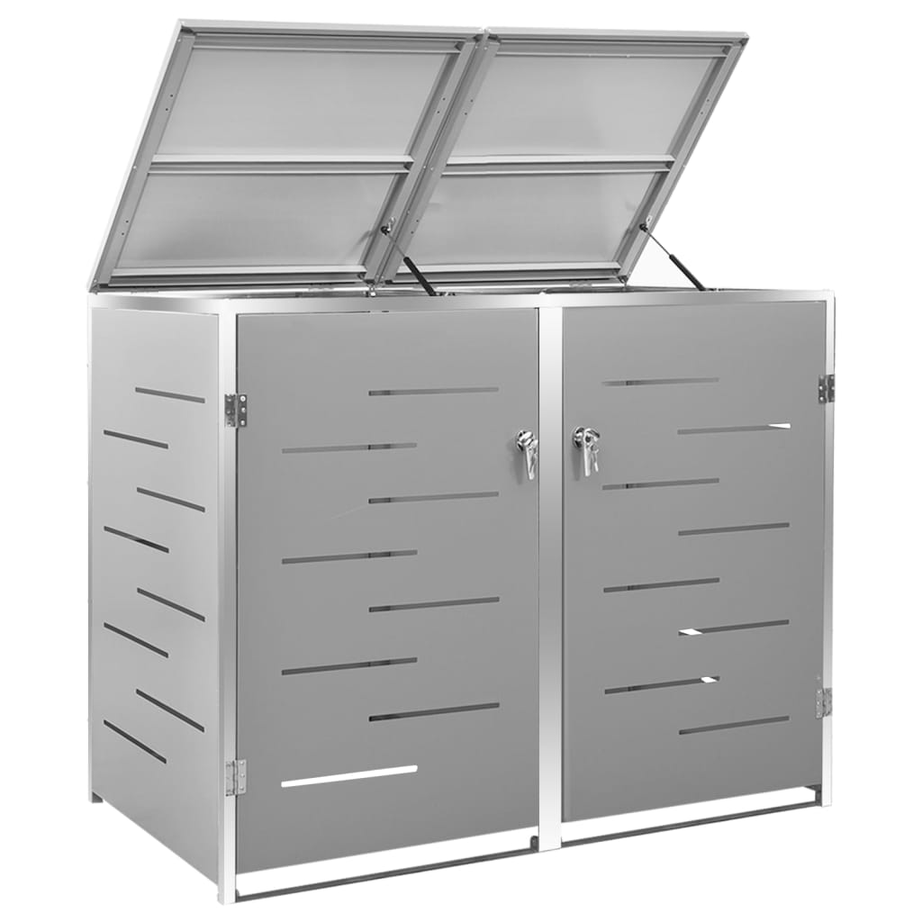 Containerberging dubbel 138x77,5x112,5 cm roestvrij staal is nu te koop bij PeponiXL, paradijselijk wonen!