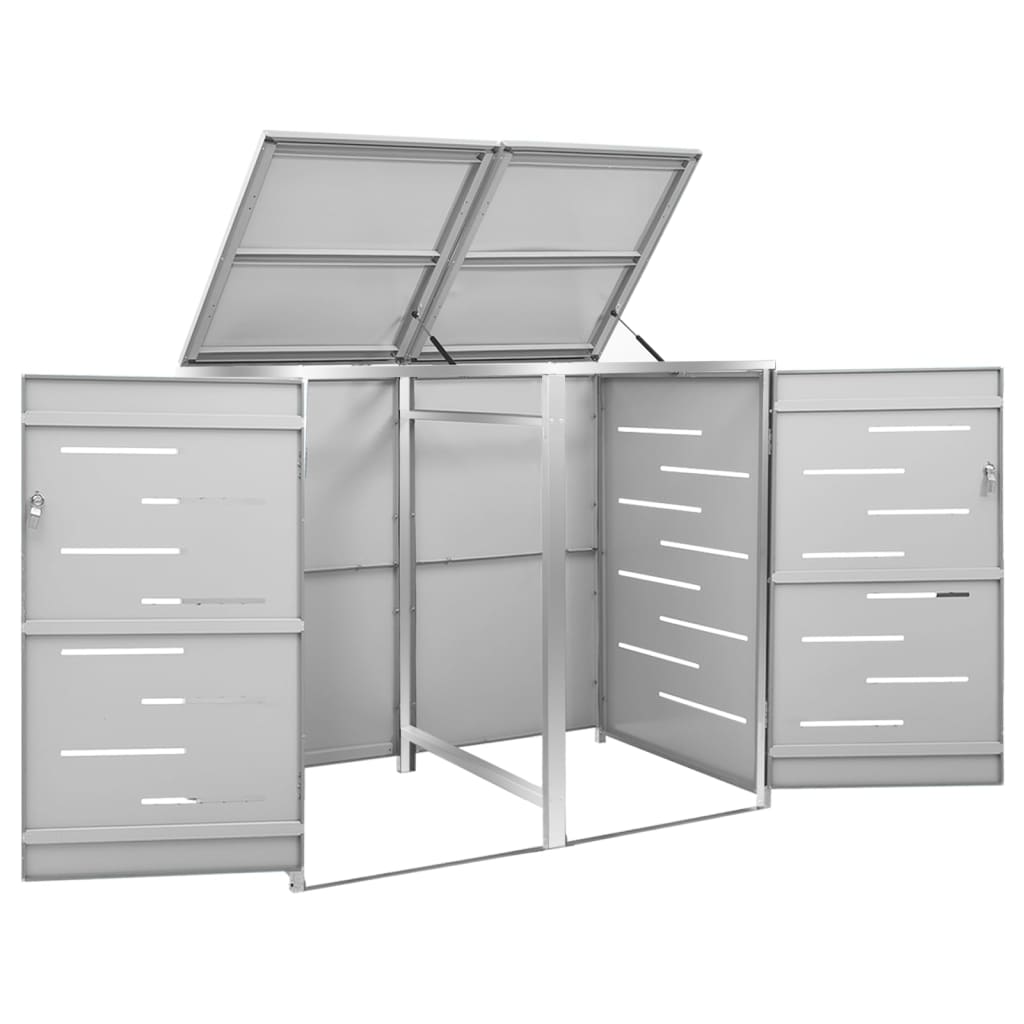 Containerberging dubbel 138x77,5x112,5 cm roestvrij staal is nu te koop bij PeponiXL, paradijselijk wonen!