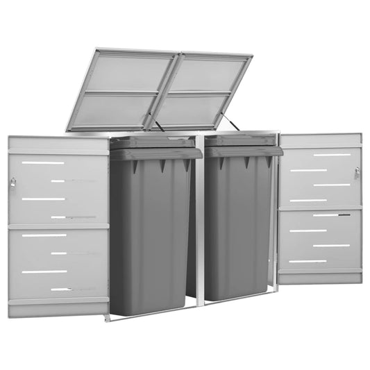 Containerberging dubbel 138x77,5x112,5 cm roestvrij staal is nu te koop bij PeponiXL, paradijselijk wonen!