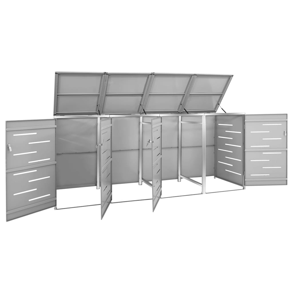 Containerberging vierdubbel 276,5x77,5x112,5 cm roestvrij staal is nu te koop bij PeponiXL, paradijselijk wonen!