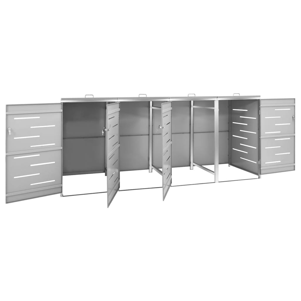 Containerberging vierdubbel 276,5x77,5x112,5 cm roestvrij staal is nu te koop bij PeponiXL, paradijselijk wonen!