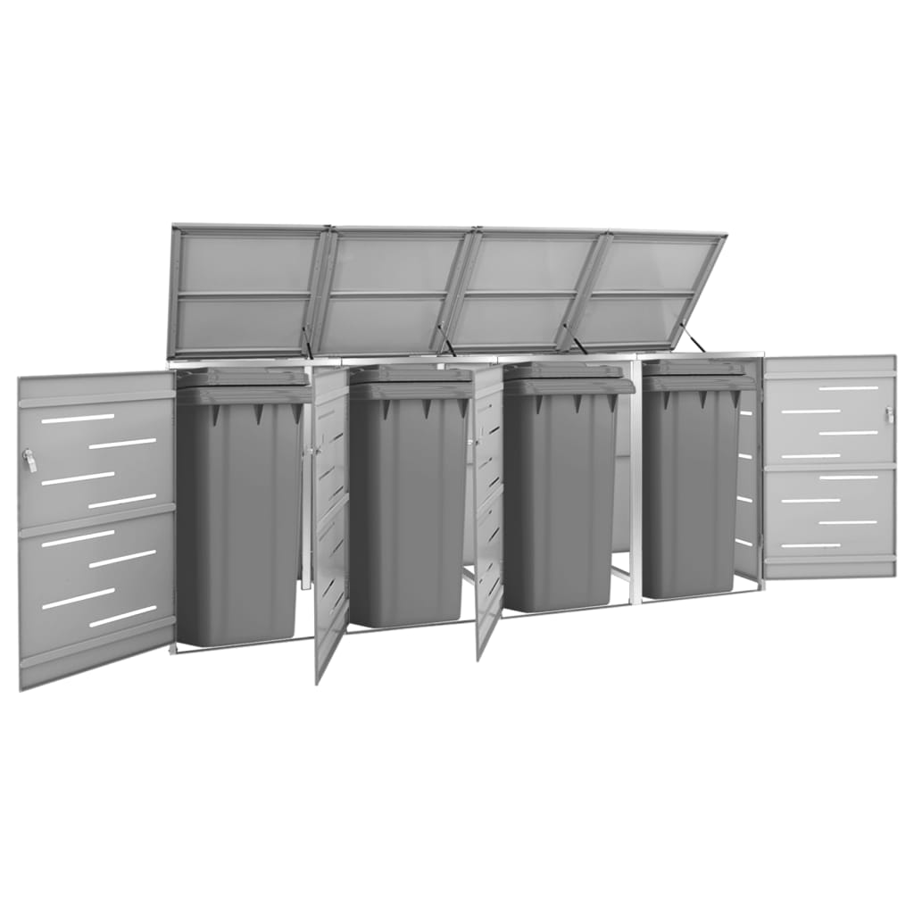 Containerberging vierdubbel 276,5x77,5x112,5 cm roestvrij staal is nu te koop bij PeponiXL, paradijselijk wonen!