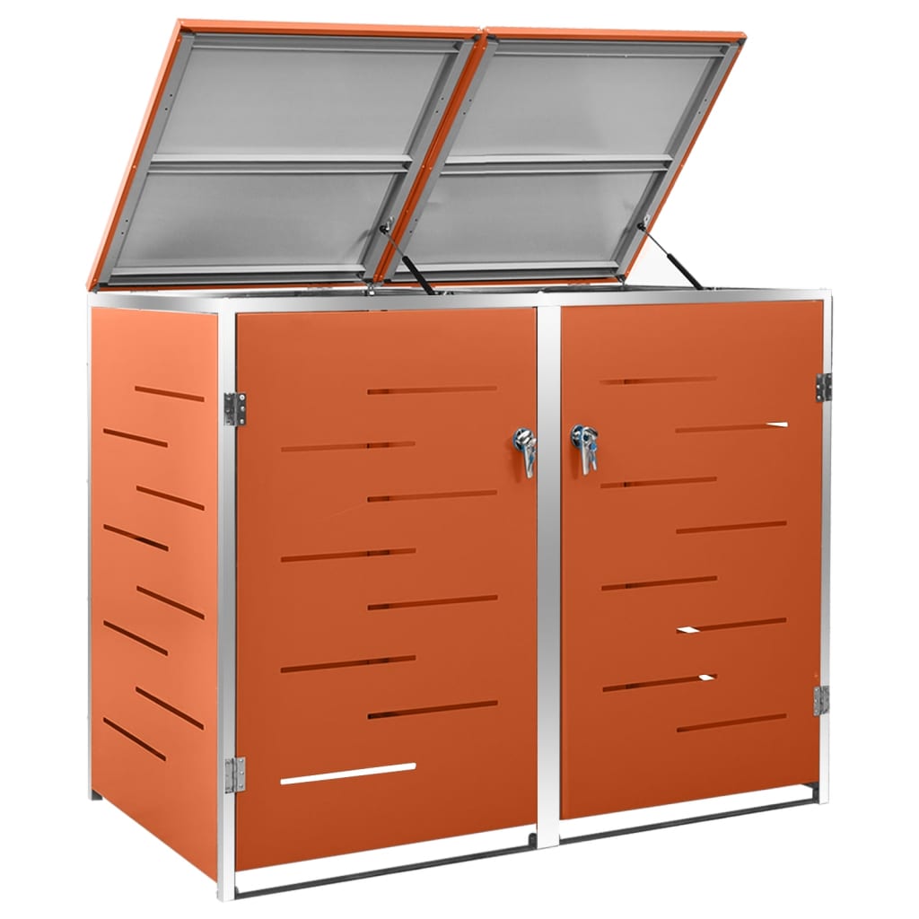 Containerberging dubbel 138x77,5x112,5 cm roestvrij staal is nu te koop bij PeponiXL, paradijselijk wonen!