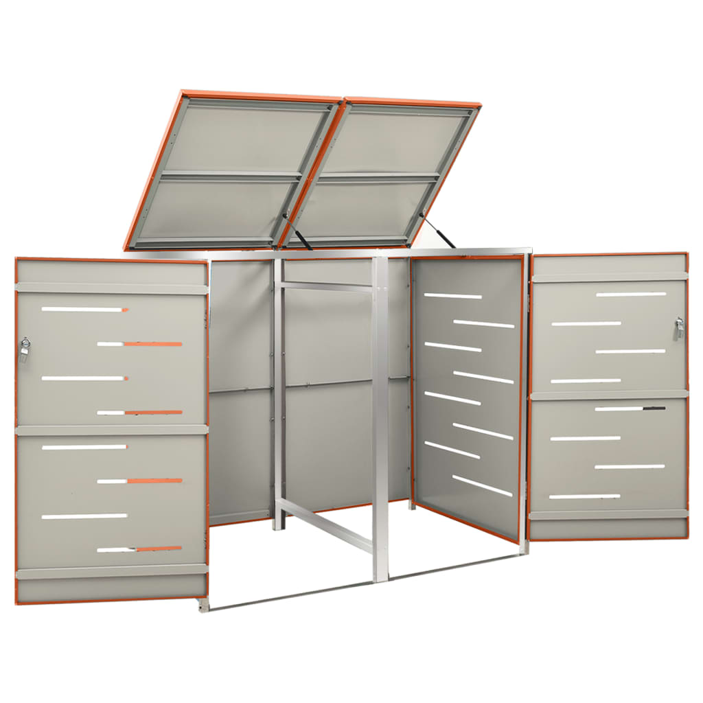 Containerberging dubbel 138x77,5x112,5 cm roestvrij staal is nu te koop bij PeponiXL, paradijselijk wonen!