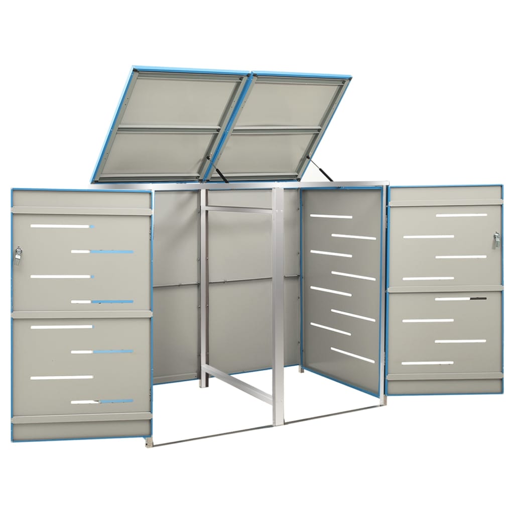 Containerberging dubbel 138x77,5x112,5 cm roestvrij staal is nu te koop bij PeponiXL, paradijselijk wonen!
