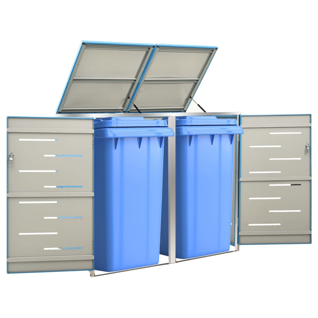 Containerberging dubbel 138x77,5x112,5 cm roestvrij staal is nu te koop bij PeponiXL, paradijselijk wonen!