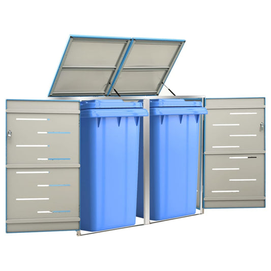 Containerberging dubbel 138x77,5x112,5 cm roestvrij staal is nu te koop bij PeponiXL, paradijselijk wonen!