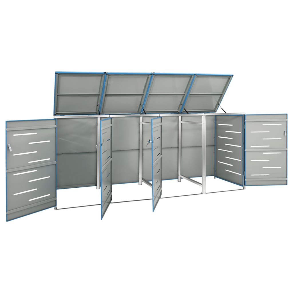 Containerberging vierdubbel 276,5x77,5x112,5 cm roestvrij staal is nu te koop bij PeponiXL, paradijselijk wonen!