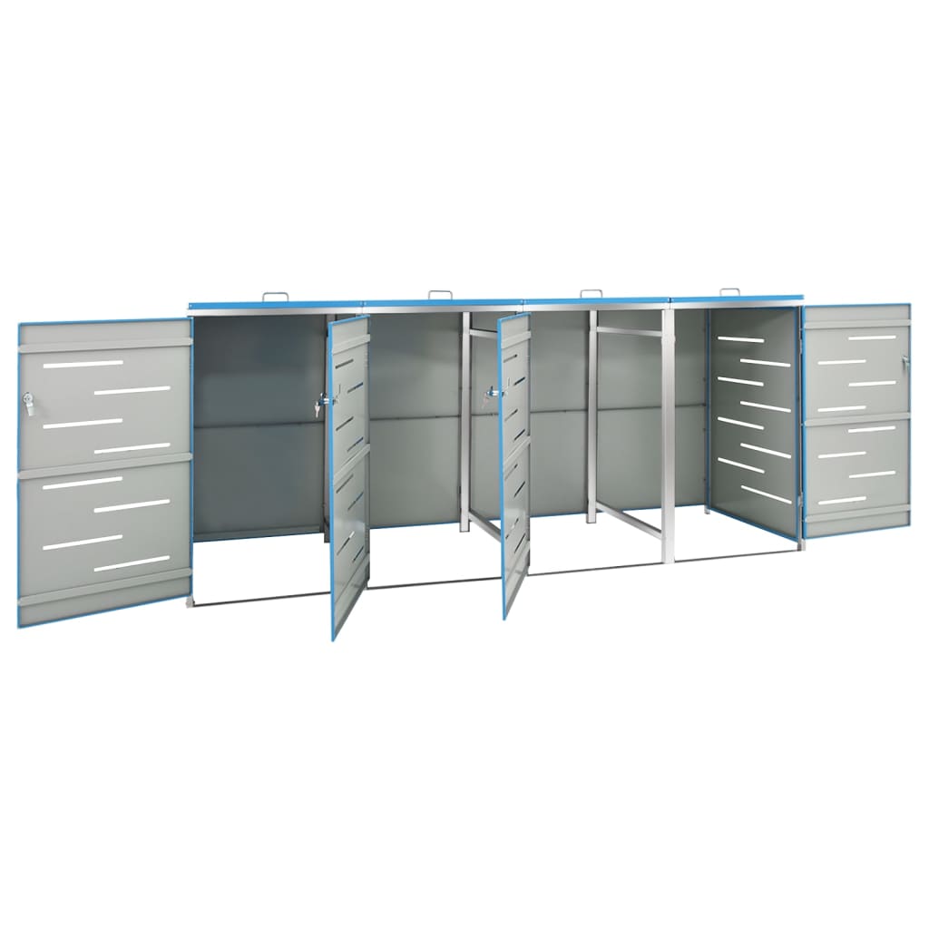 Containerberging vierdubbel 276,5x77,5x112,5 cm roestvrij staal is nu te koop bij PeponiXL, paradijselijk wonen!