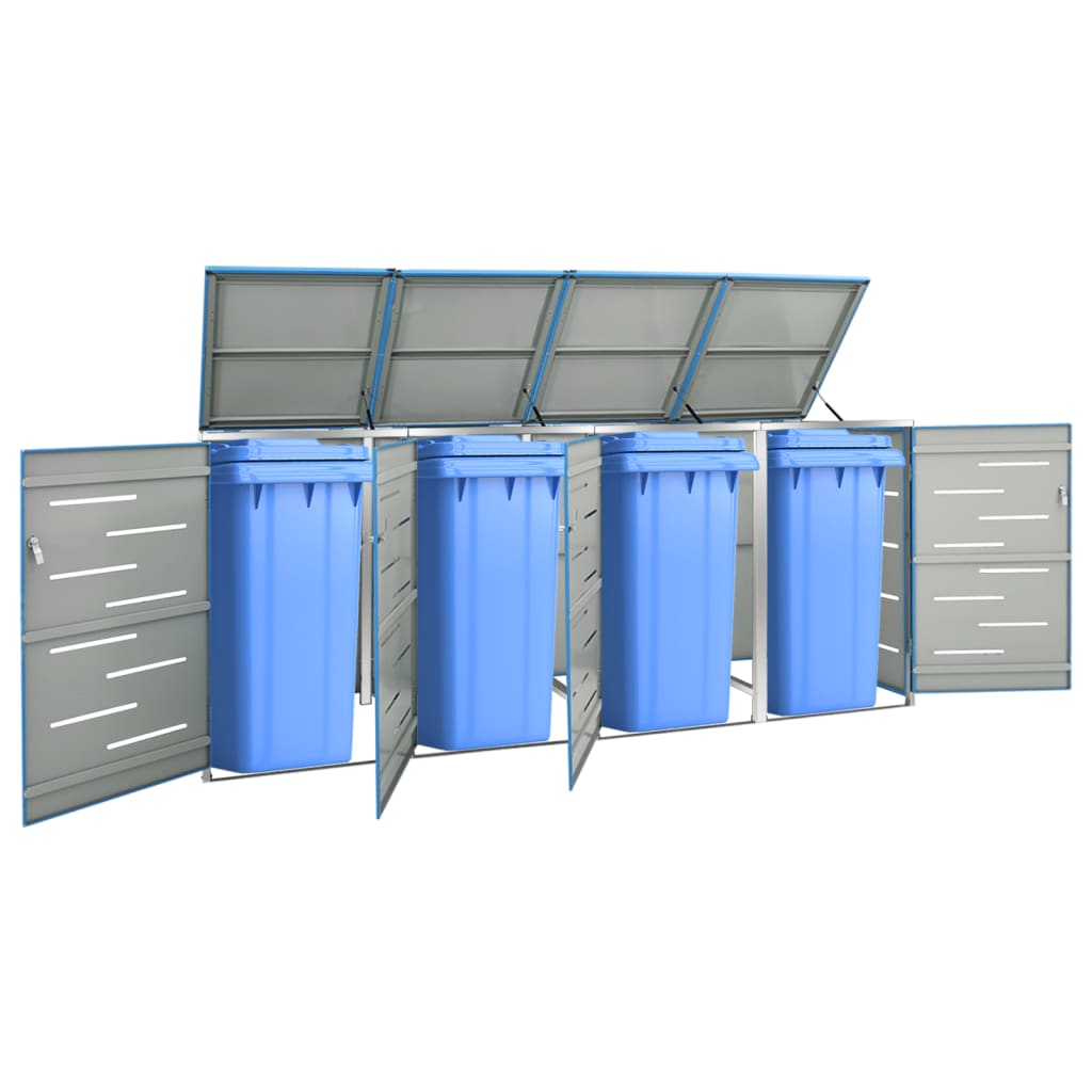 Containerberging vierdubbel 276,5x77,5x112,5 cm roestvrij staal is nu te koop bij PeponiXL, paradijselijk wonen!