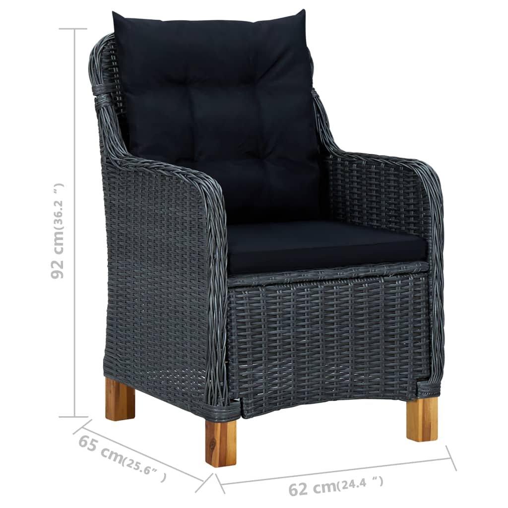 3-delige Tuinset donkergrijs is nu te koop bij PeponiXL, paradijselijk wonen!