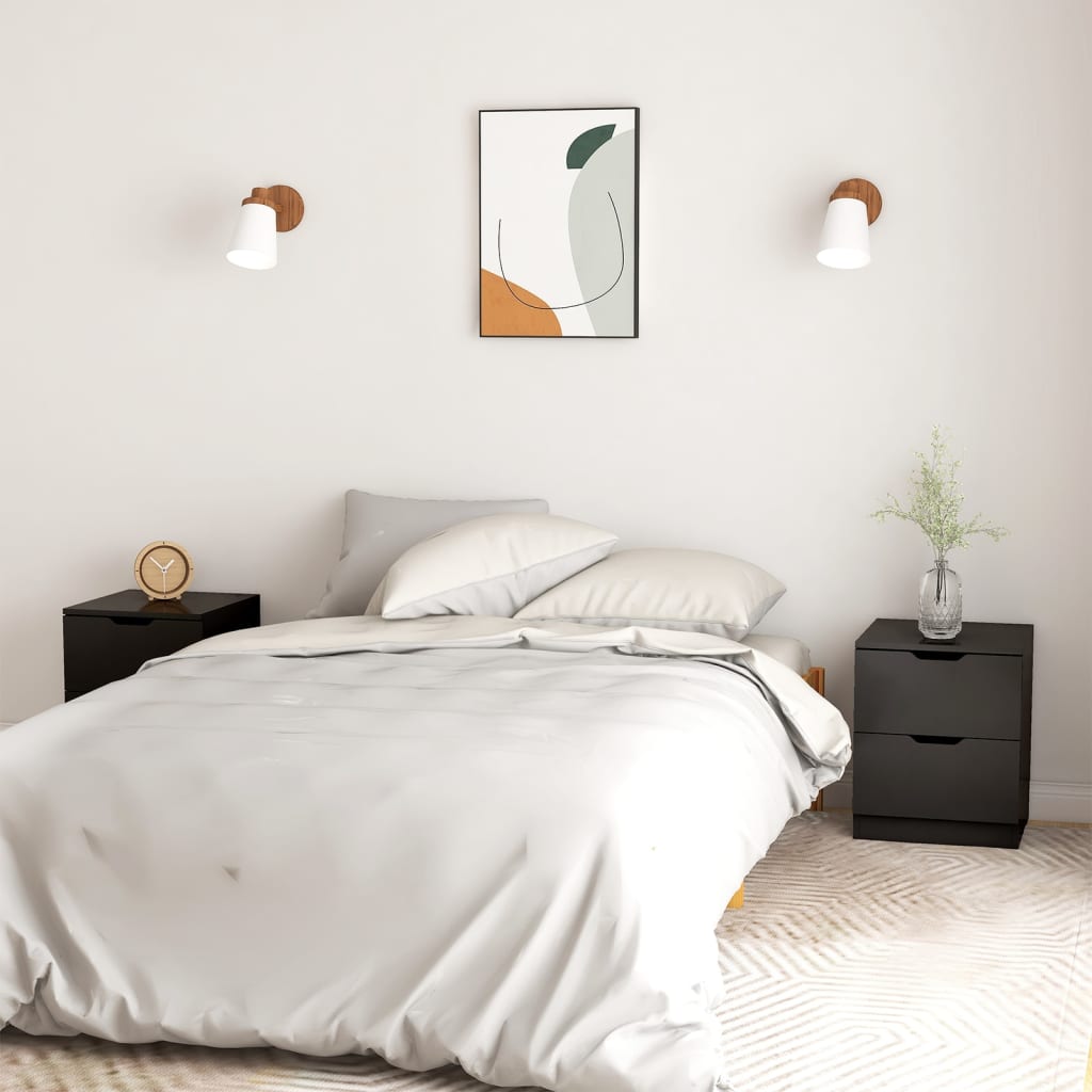 Nachtkastjes 2 st 40x40x50 cm bewerkt hout zwart is nu te koop bij PeponiXL, paradijselijk wonen!