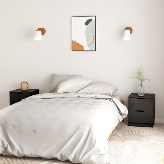 Nachtkastjes 2 st 40x40x50 cm bewerkt hout zwart is nu te koop bij PeponiXL, paradijselijk wonen!