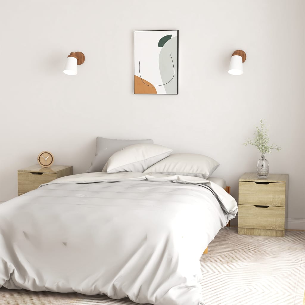 Nachtkastjes 2 st 40x40x50 cm bewerkt hout sonoma eikenkleurig is nu te koop bij PeponiXL, paradijselijk wonen!