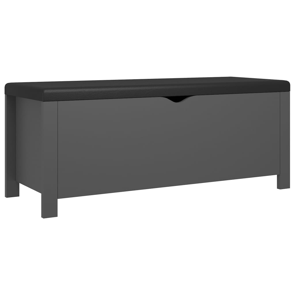 Opbergbox met kussen 105x40x45 cm bewerkt hout grijs is nu te koop bij PeponiXL, paradijselijk wonen!