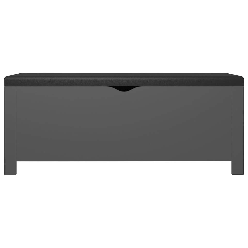 Opbergbox met kussen 105x40x45 cm bewerkt hout grijs is nu te koop bij PeponiXL, paradijselijk wonen!