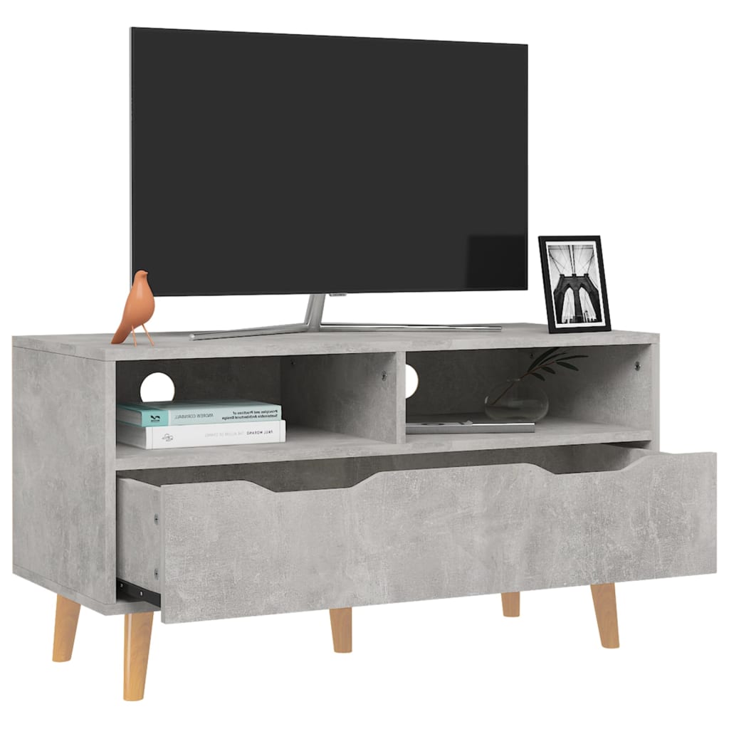 Tv-meubel 90x40x48,5 cm bewerkt hout betongrijs is nu te koop bij PeponiXL, paradijselijk wonen!