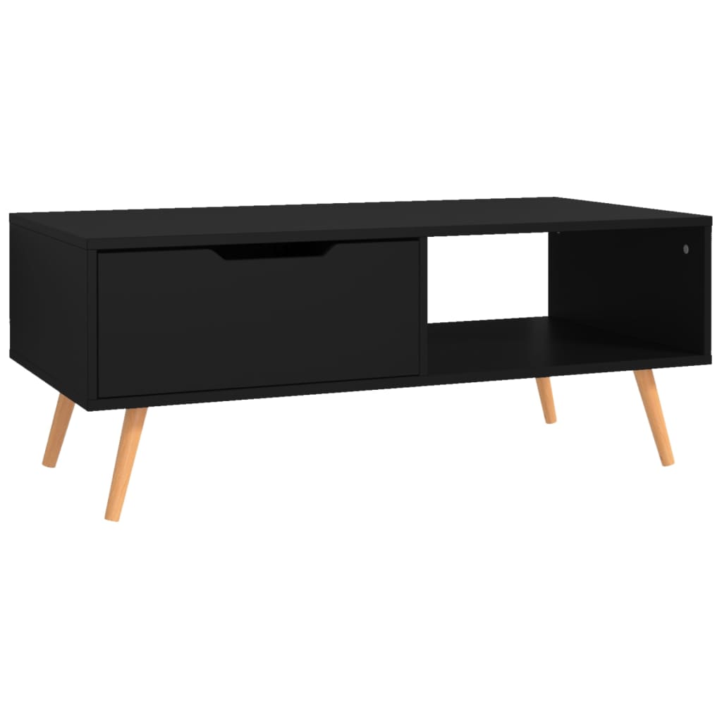 Salontafel 100x49,5x43 cm bewerkt hout zwart is nu te koop bij PeponiXL, paradijselijk wonen!