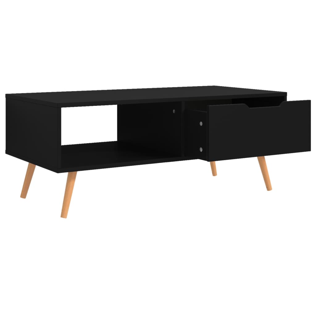 Salontafel 100x49,5x43 cm bewerkt hout zwart is nu te koop bij PeponiXL, paradijselijk wonen!