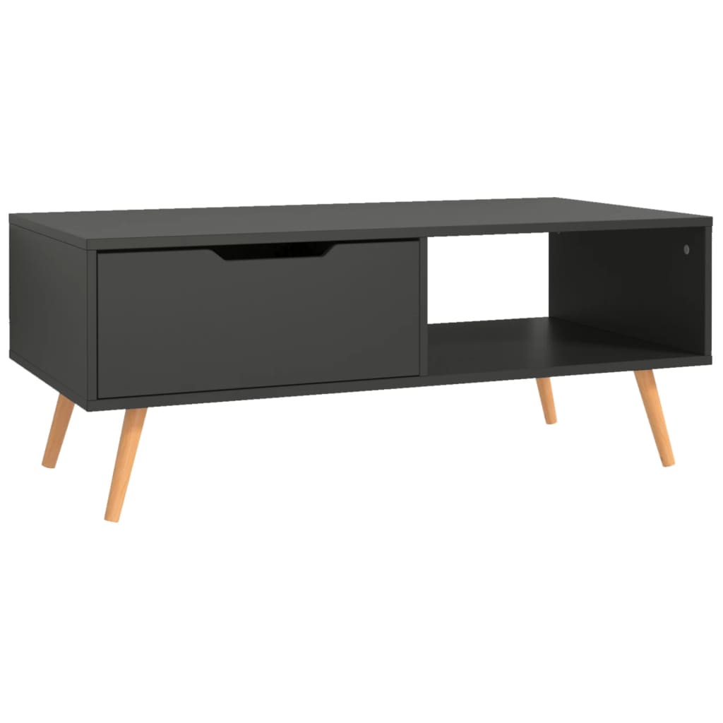 Salontafel 100x49,5x43 cm bewerkt hout grijs is nu te koop bij PeponiXL, paradijselijk wonen!
