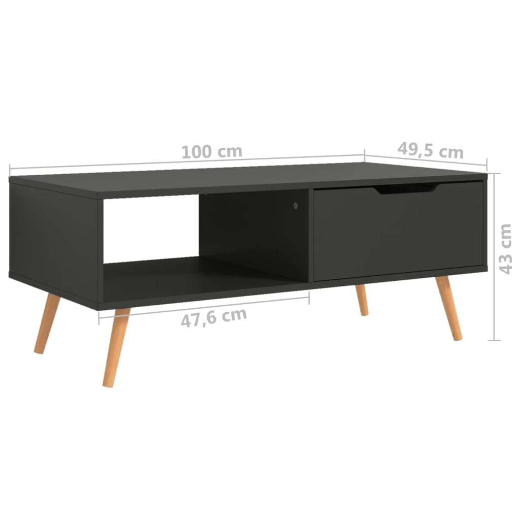 Salontafel 100x49,5x43 cm bewerkt hout grijs is nu te koop bij PeponiXL, paradijselijk wonen!