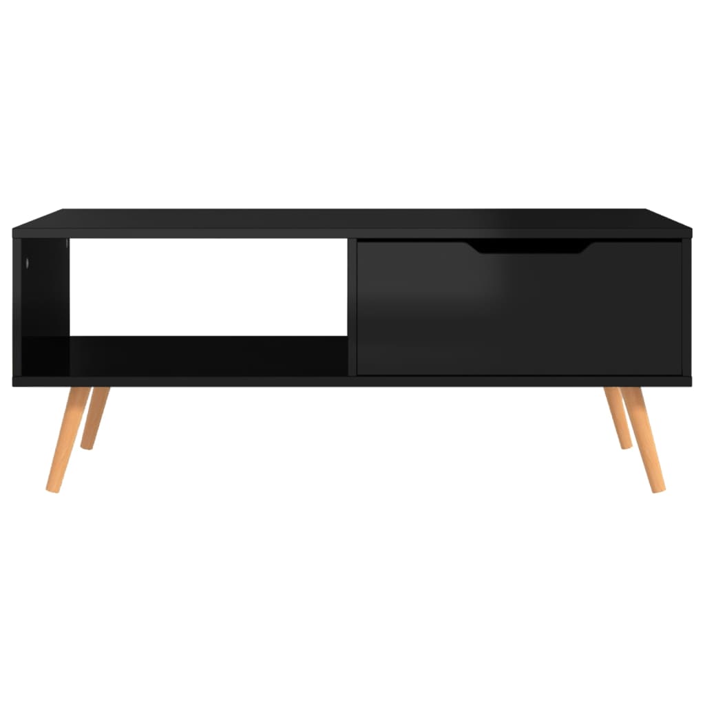 Salontafel 100x49,5x43 cm bewerkt hout hoogglans zwart is nu te koop bij PeponiXL, paradijselijk wonen!