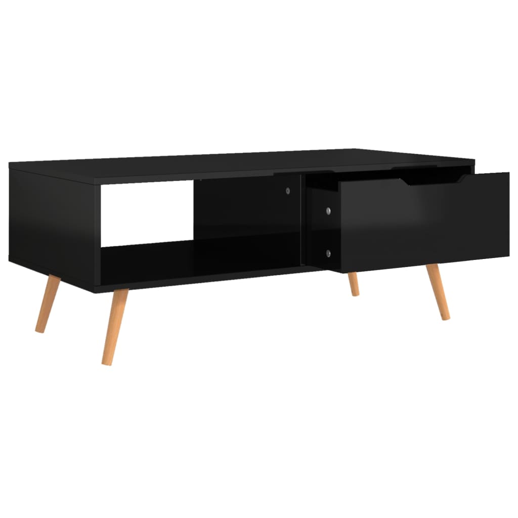 Salontafel 100x49,5x43 cm bewerkt hout hoogglans zwart is nu te koop bij PeponiXL, paradijselijk wonen!