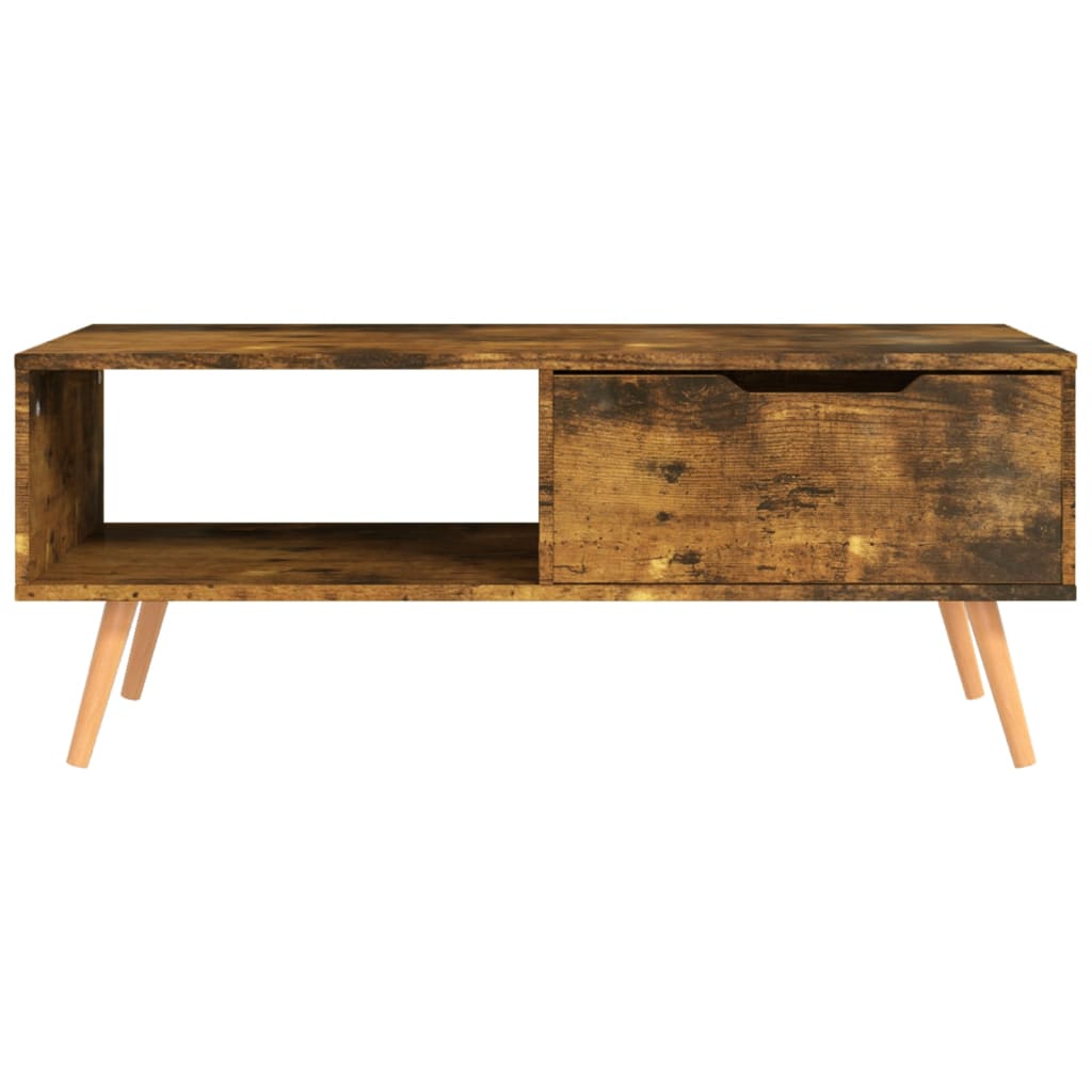 Salontafel 100x49,5x43 cm bewerkt hout gerookt eikenkleurig is nu te koop bij PeponiXL, paradijselijk wonen!