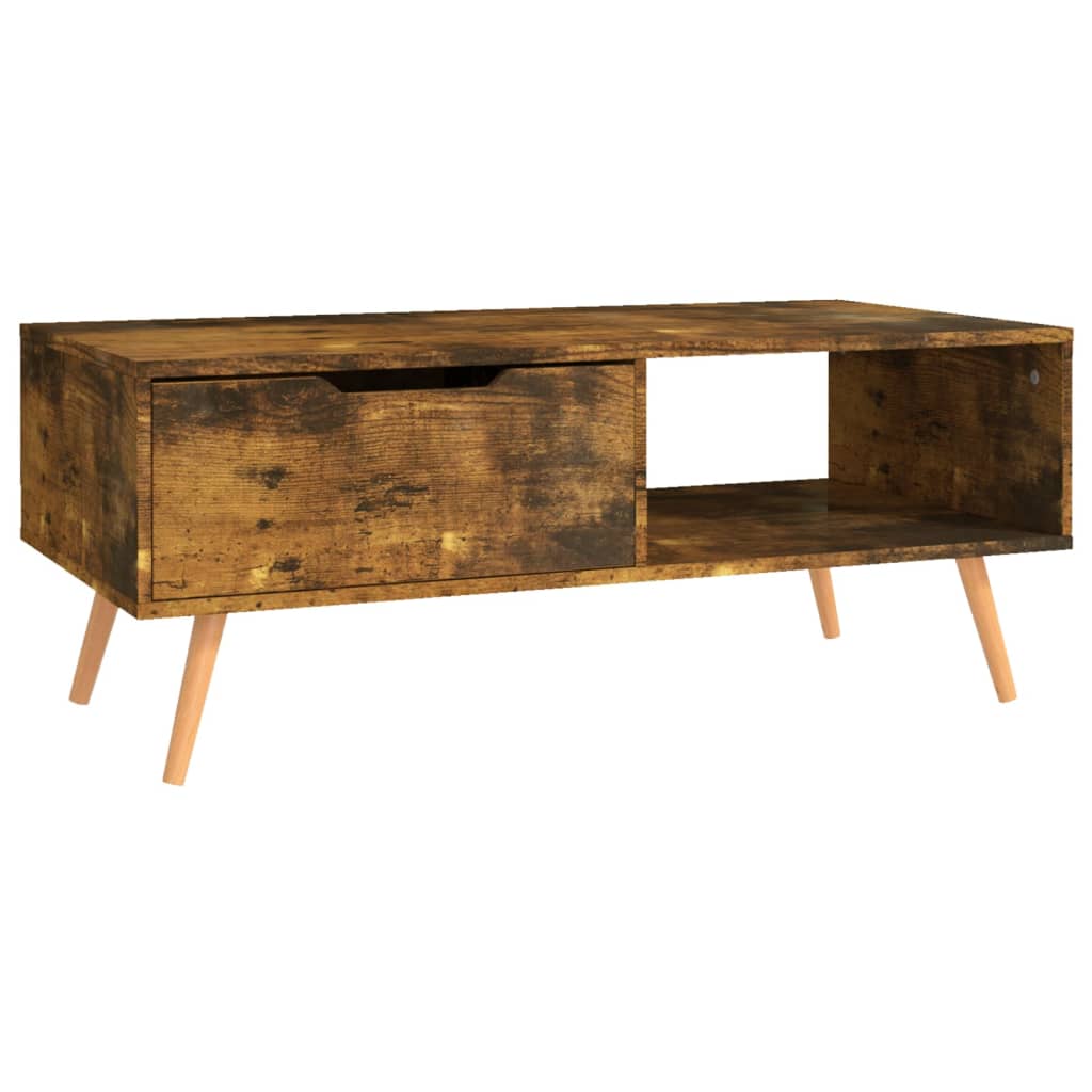 Salontafel 100x49,5x43 cm bewerkt hout gerookt eikenkleurig is nu te koop bij PeponiXL, paradijselijk wonen!