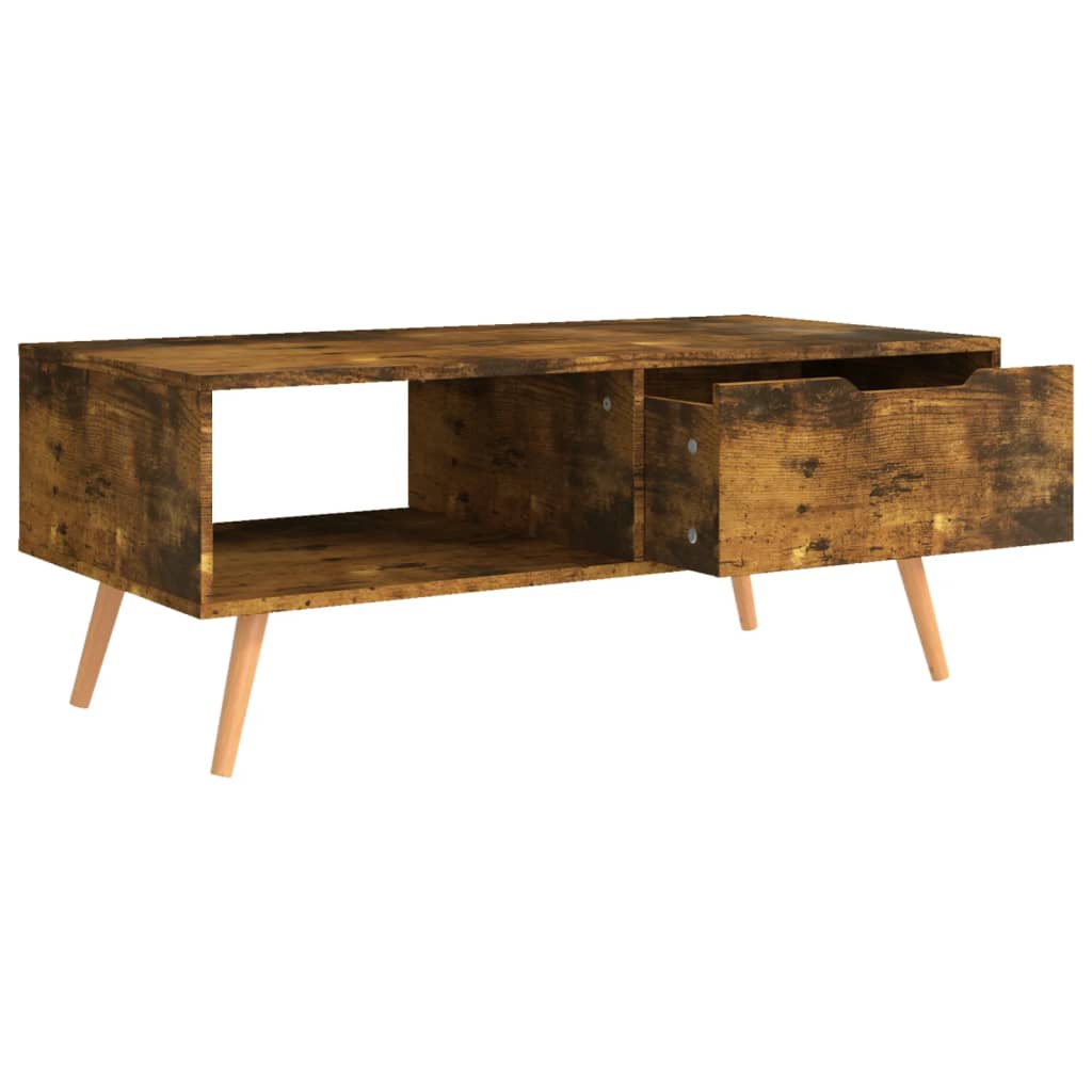 Salontafel 100x49,5x43 cm bewerkt hout gerookt eikenkleurig is nu te koop bij PeponiXL, paradijselijk wonen!