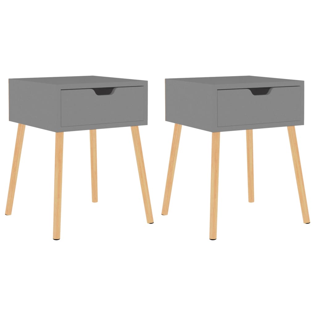 Nachtkastjes 2 st 40x40x56 cm bewerkt hout grijs is nu te koop bij PeponiXL, paradijselijk wonen!