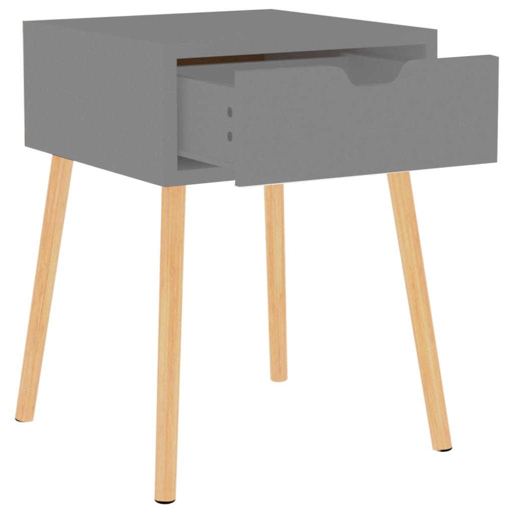 Nachtkastjes 2 st 40x40x56 cm bewerkt hout grijs is nu te koop bij PeponiXL, paradijselijk wonen!
