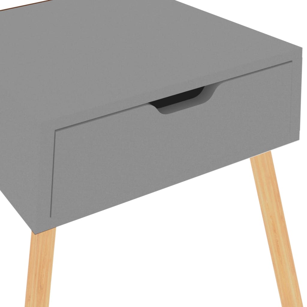Nachtkastjes 2 st 40x40x56 cm bewerkt hout grijs is nu te koop bij PeponiXL, paradijselijk wonen!