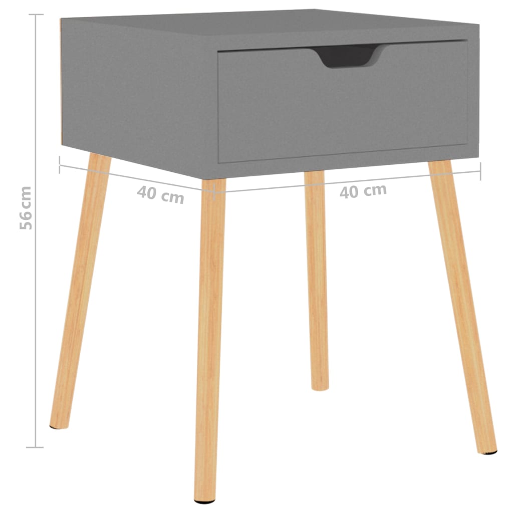 Nachtkastjes 2 st 40x40x56 cm bewerkt hout grijs is nu te koop bij PeponiXL, paradijselijk wonen!