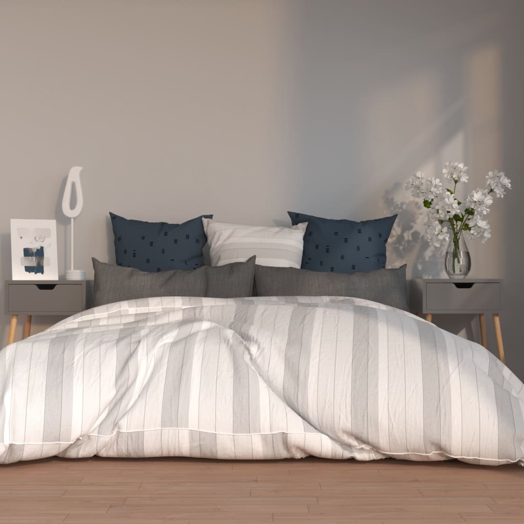 Nachtkastjes 2 st 40x40x56 cm bewerkt hout grijs is nu te koop bij PeponiXL, paradijselijk wonen!