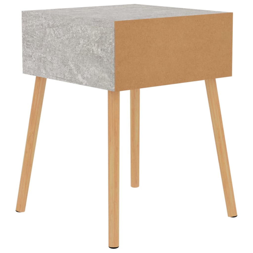 Nachtkastje 40x40x56 cm bewerkt hout betongrijs is nu te koop bij PeponiXL, paradijselijk wonen!