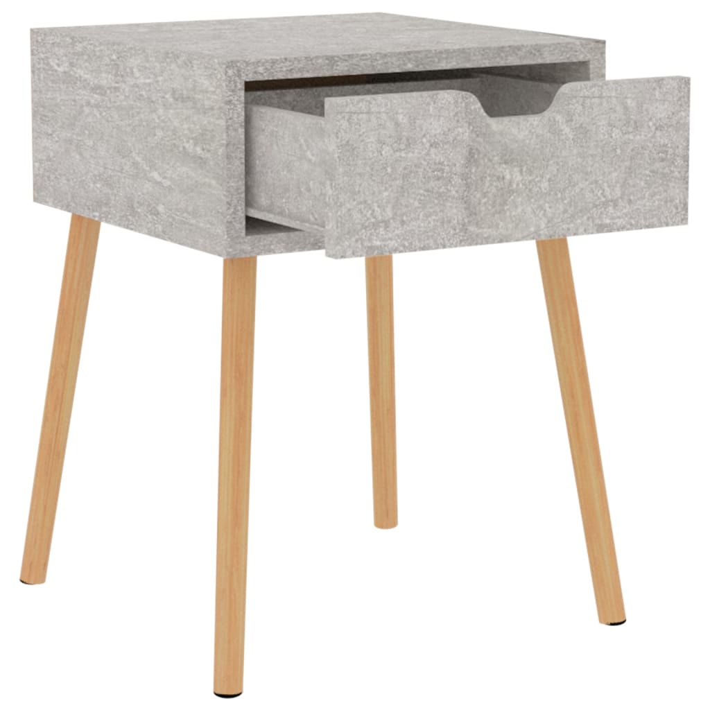Nachtkastje 40x40x56 cm bewerkt hout betongrijs is nu te koop bij PeponiXL, paradijselijk wonen!