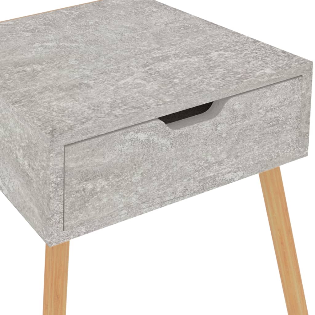 Nachtkastje 40x40x56 cm bewerkt hout betongrijs is nu te koop bij PeponiXL, paradijselijk wonen!