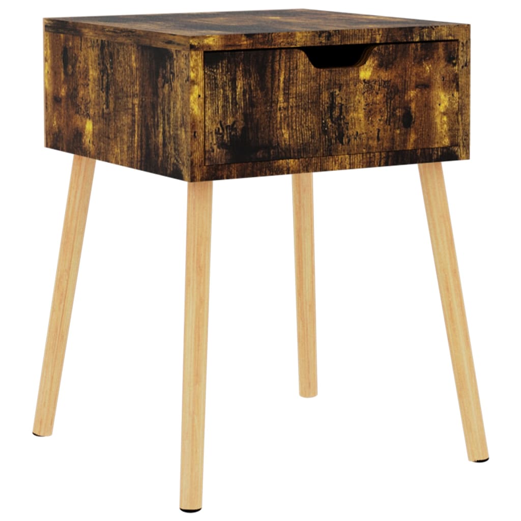 Nachtkastje 40x40x56 cm bewerkt hout gerookt eikenkleurig is nu te koop bij PeponiXL, paradijselijk wonen!