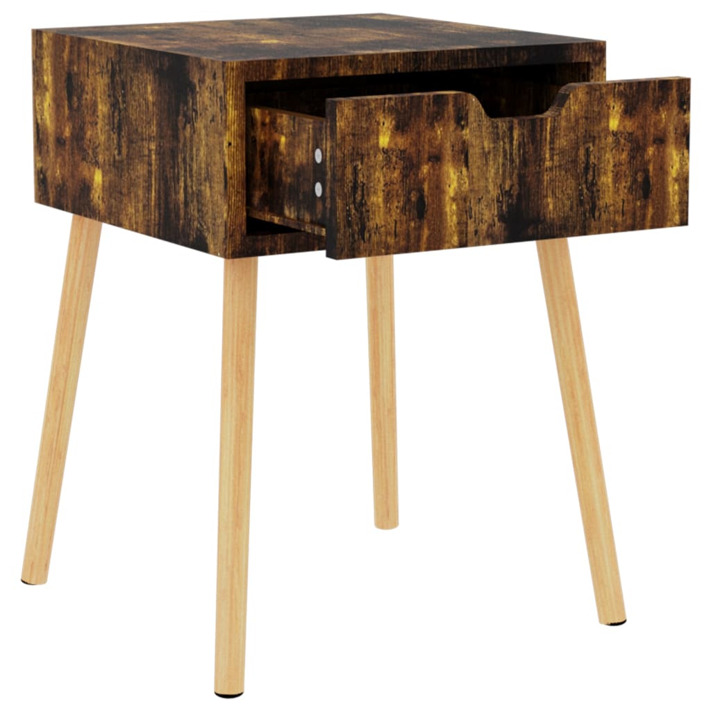 Nachtkastje 40x40x56 cm bewerkt hout gerookt eikenkleurig is nu te koop bij PeponiXL, paradijselijk wonen!