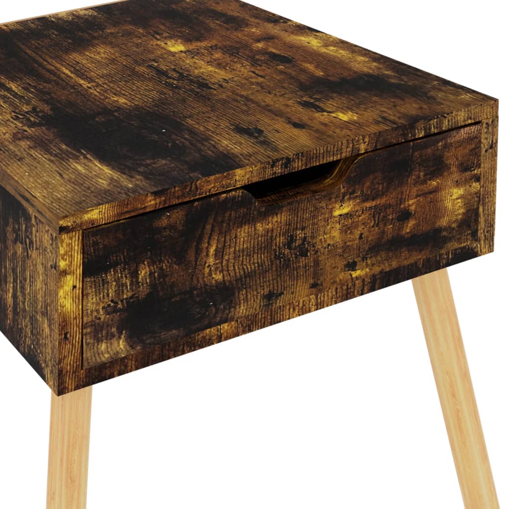 Nachtkastje 40x40x56 cm bewerkt hout gerookt eikenkleurig is nu te koop bij PeponiXL, paradijselijk wonen!